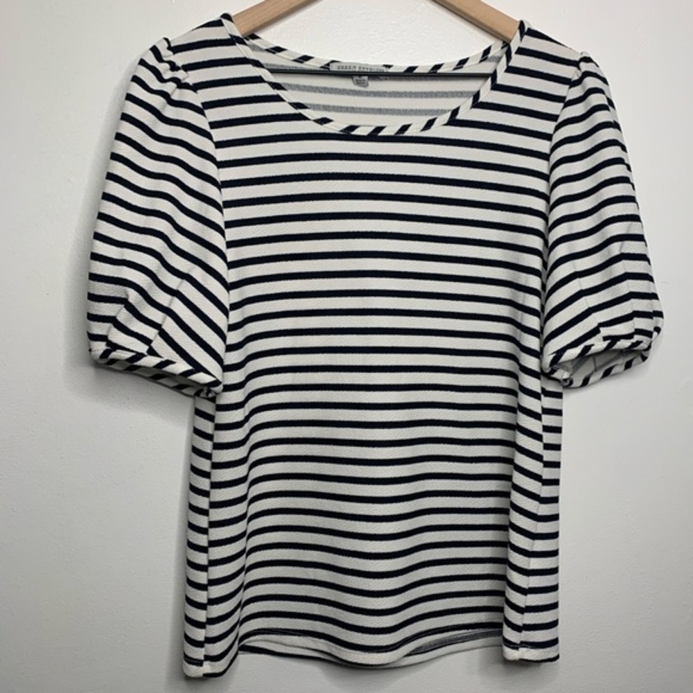 Green Envelope Black & White Short Sleeve Shirt